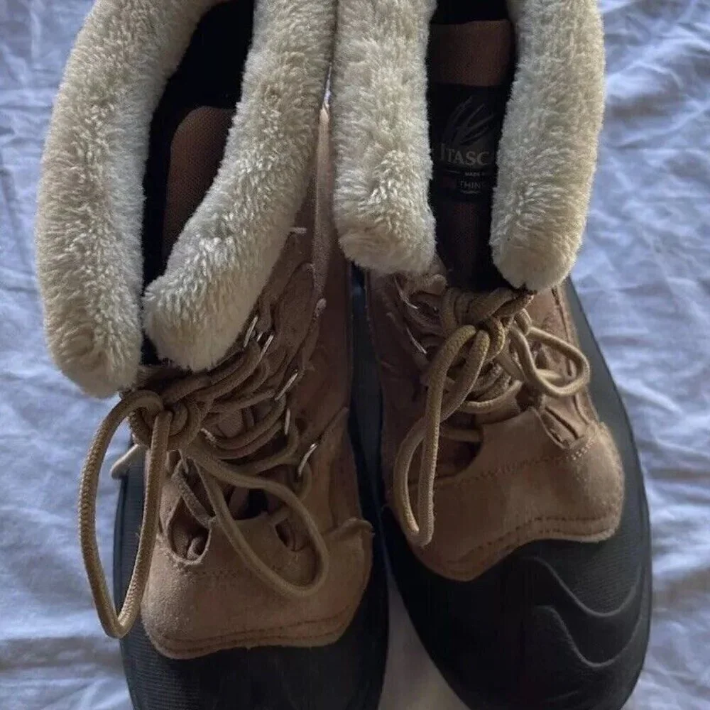 Itasca Women's size 9 Fur Top Winter Snow Rain Thinsulate Waterproof Brown Boots